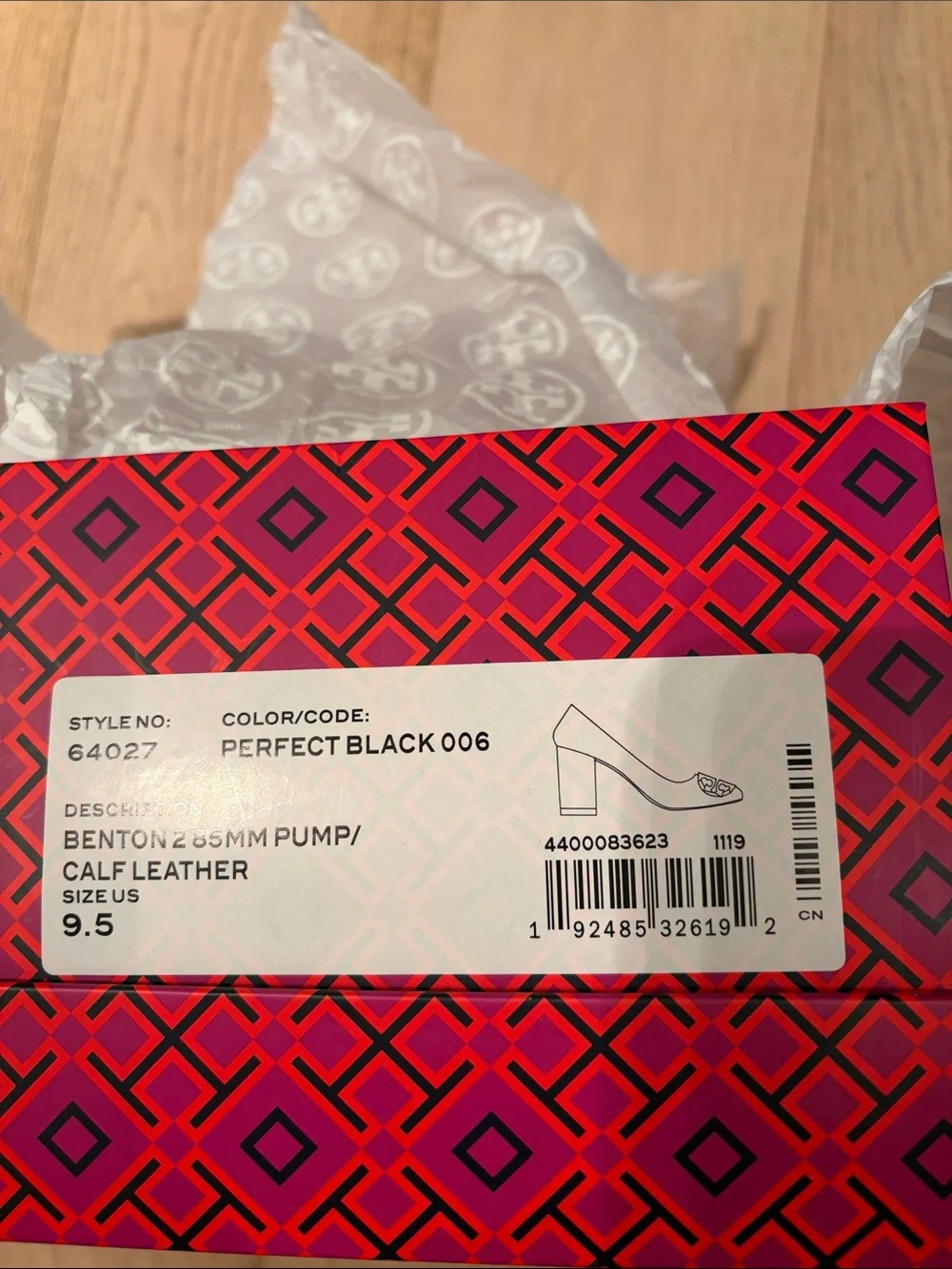 Tory Burch Black Leather Heels with Gold Logo Medallion